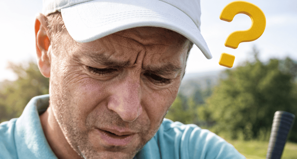 un golfeur qui se questionne
