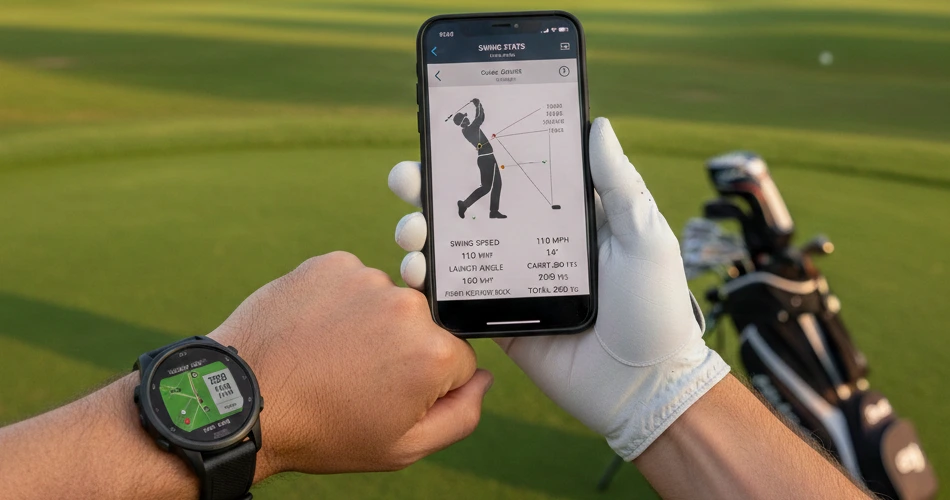 montre et smartphone qui affiche statistique